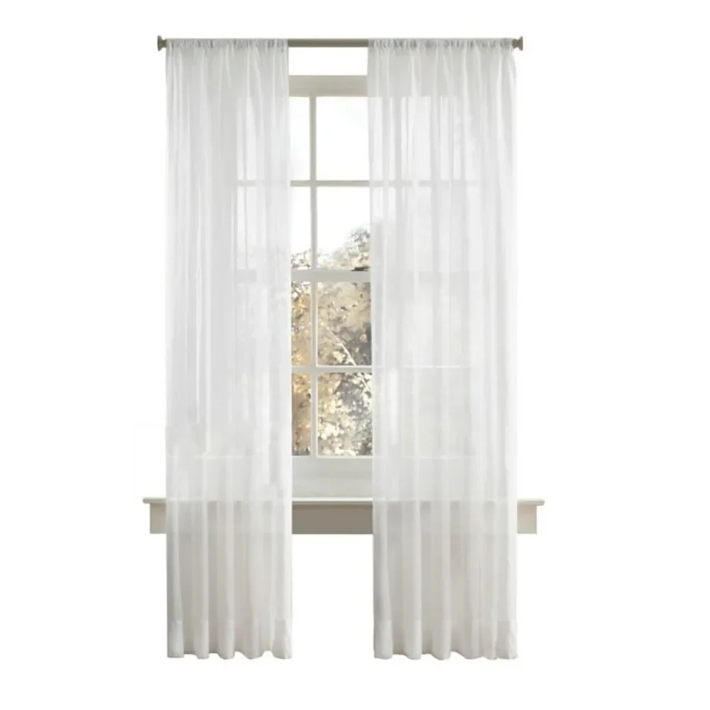 Mainstays White Crushed Voile Sheer Panel